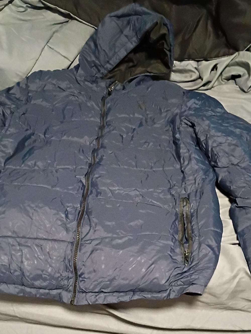 Spyder Men's Navy Hooded Puffer Jacket
